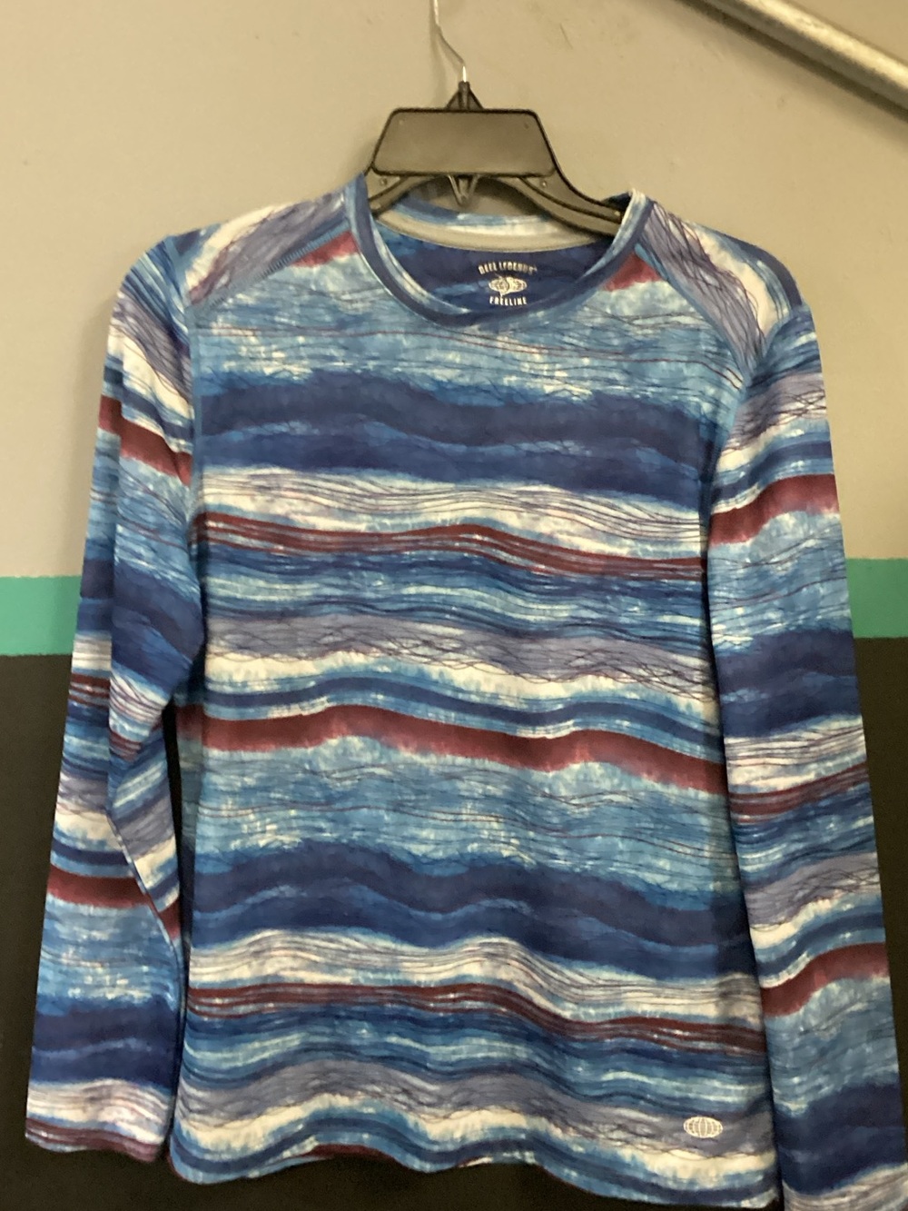 Reel Legends Men's Blue Multistripe Long Sleeve Top